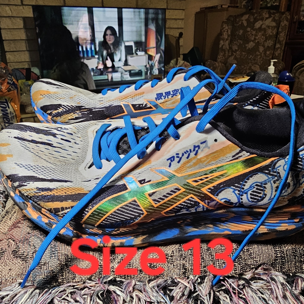 ASICS Blue and Orange Athletic Shoes